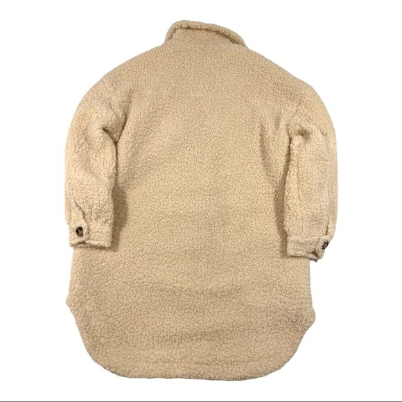 NWT Vigoss Sherpa Longline Shacket Size Medium Cream - Picture 5 of 11